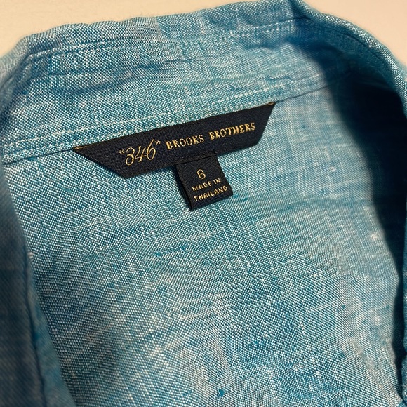 Brooks Brothers “346” Blue Linen Blouse - Women’s Size 6 - Picture 7 of 8